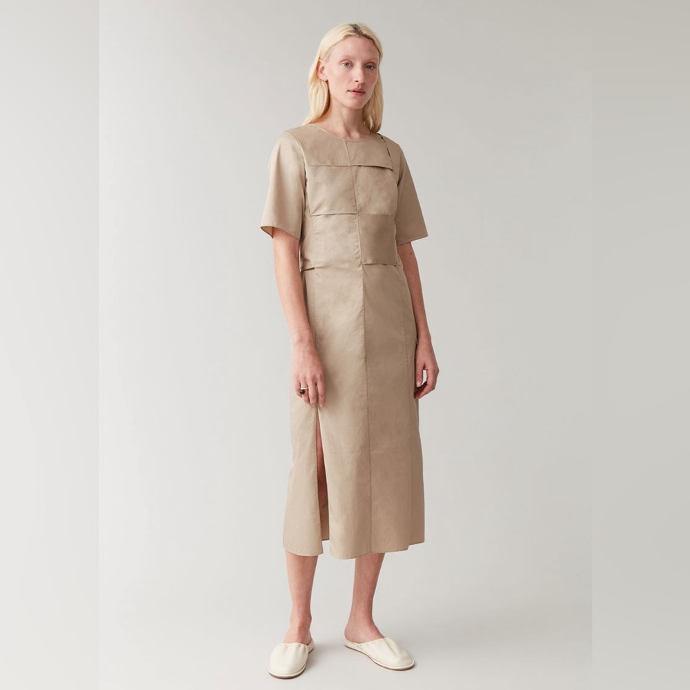 COS Cotton Dress With Woven Panels